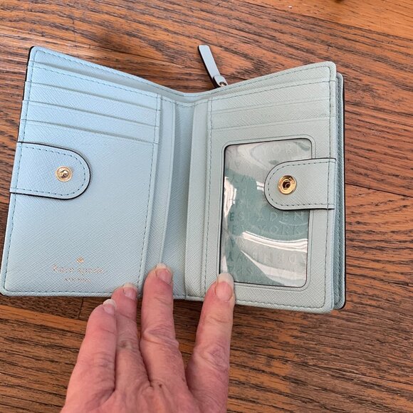 Kate Spade New York Cara Newberry Lane Blue Small Leather Fold Wallet - Picture 6 of 10